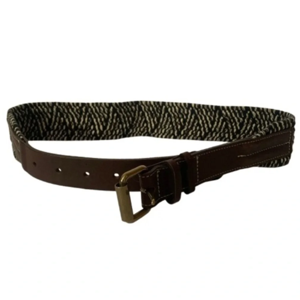 J. CREW Women’s Brown and Black Woven Belt